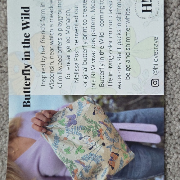 Hi, Love Travel Shimmer Butterfly Medium Pouch - Picture 7 of 7